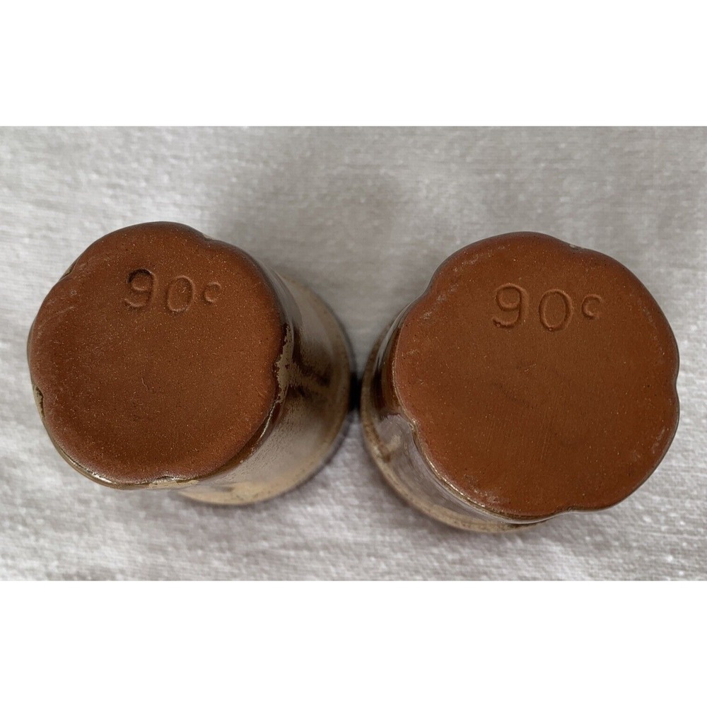 FRANKOMA Juice Glasses Tumbler Plainsman Model 90C 3" Pottery SET OF 2 Brown - Picture 2 of 8